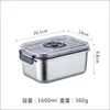 Caja de Conservación al Vacío en Stock Acero Inoxidable Refrigerador Almacenamiento de Frutas y Verduras Contenedor Sellado Grado Alimenticio 304 Caja de Conservación