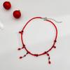 Joyería transfronteriza europea y americana Collar gargantilla de cuentas de arroz estilo gótico original Halloween gota de sangre borla collar clavícula