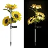 Lámpara solar Yiwu sunliang nueva, lámpara de flor de girasol de 3 cabezales, lámpara de césped de jardín al aire libre, en stock