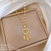 [Acero de Titanio] Lujo Ligero Micro-Incrustado Oro Real Pluma Sueño Malla Collar para Mujer Nueva Cadena para Clavícula Lujo Accesible Diseño Nicho