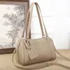 Bolsa Boston Transversal de Couro Genuíno da Moda para Mulheres, Bolsa Feminina de Couro de Bezerro de Camada Única de Grande Capacidade, Nova Bolsa de Ombro/Axila Estilo Transfronteiriço