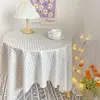 Tela de Fondo Blanca de Gasa Fresca con Encaje Floral Coreano Cubierta de Escritorio