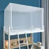 Mosquitero Estudiante con Techo Cuadrado y Tres Puertas, Modelo Estudiante para Dormitorio, Mosquitero de Cama a Prueba de Polvo con Cremallera para Dormitorio Estudiantil, Incluye Poste para Ventilador