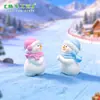 Miniaturas de bonecos de neve de inverno, adoráveis decorações de paisagem nevada, enfeites DIY para cenas de neve, acessórios para pendurar e pequenas peças decorativas