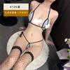 Lingerie Sexy, Biquíni Sexy Três Pontos em Cores Doces Color Block, Cadarço Cruzado Venda Cruzada Dropshipping 4126