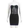 51320 Moda Femenina Europea y Americana Comercio Exterior Transfronterizo Nuevo Producto Moda Transparente Sexy Patchwork Bustier Falda Corta ceñida al Cuerpo Conjunto para Mujer