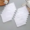 Pañuelo Suave Vintage Nostálgico Blanco Puro de 28 cm Unisex de Algodón Puro Pañuelo para Bordado DIY Toalla de Mano