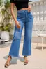 Pantalones Rectos Elegantes de Cintura Alta Versátiles Adelgazantes para Mujer Color Sólido Lavado Versión Holgada 2025 Pantalones Cortos Calientes para Mujer