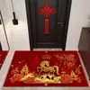 Alfombra para Puerta Principal Año del Caballo Año Nuevo Rojo Festivo Entrada Nueva Anti-Polvo Antideslizante Alfombra de Piso Alfombra para Puerta Principal