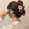 Para cabelos grossos, presilha de tubarão acrílica da moda, presilha de cabelo francesa fofa em formato de coração, presilha de garra com laço elegante para mulheres