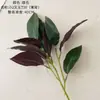 Hojas de Magnolia Pequeñas de Dos Ramas Transfronterizas (De Espalda Morada) Estilo Ins Fabricante de Flores Artificiales Decoración del Hogar Venta al por Mayor Manualidades de Flores Artificiales
