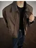 Chaqueta retro americana de retazos con solapas para hombre, otoño, corte limpio, abrigo de trabajo deconstruido elegante y holgado
