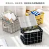 Cesta Plegable de Almacenamiento de Tela de Algodón y Lino Cesta de Almacenamiento de Escritorio Cesta para la Compra Caja de Almacenamiento para Cosméticos Cesta de Almacenamiento Impermeable Hogar