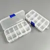 Caixa Organizadora Azul com Fivela de 10 Compartimentos para Joias e Nail Art, Caixa Organizadora Transparente de Plástico PP para Desktop