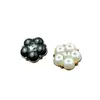 Botões Decorativos para Casaco, Botões Perolados Florais, Suéter de Tricô, Botões Irregulares, Flor de Cinco Pétalas de Luxo Leve Estilo Chanel com Strass