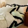 Nuevo Modelo 2026 Set de Cuatro Piezas Estilo Hepburn de Algodón con Encaje Francés de 40 hilos, Set de Tres Piezas de Sábana para Cama de 1.2 m, Chun Ting Xu