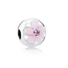 Huiyue nova primavera Magnólia flor de pêssego rosa pétala desabrochando acessórios contas pulseira diy contas com furo grande atacado