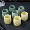 Venta al por mayor del fabricante Taza de té de jade verde de Guizhou, Taza recta, Taza de jade de color esmeralda, Copa de vino de jade de campo azul, Copa de maestro, Juego de té