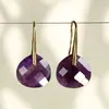 Moda Europea y Americana Temperamento Pendiente de Amatista para Mujer Lujo Ligero Sensación de Alta Gama Pendientes de Piedra Natural Joyería para Orejas Multifacética Fabricante