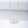 Collar de plata de ley 925 con doble anilla y doble hebilla, con diseño geométrico trenzado, para mujer, estilo transfronterizo europeo y americano, con temperamento personalizado, cadena de clavícula.