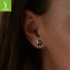Pendientes de plata Ziyun con forma de corazón retro de circonita negra, estilo frío, con personalidad femenina, pendientes de plata de ley s925 con forma de estrella Awn