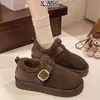 Zapatos Birkenstock de Piel Genuina Suela Súper Suave Cobertura Total para Mujer Invierno con Felpa Gruesa Zapatos de Piel de Cordero Zapatos de Algodón Botas de Nieve