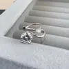 Clip de Hueso de Oreja Perforado de Circonita Pequeño y Brillante para Mujer, Lujo Accesible, Pendientes de Gama Alta, Nueva Joyería de Oreja Versátil Popular en Internet