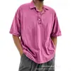 2026 Site Independente da Amazon Transfronteiriço Camisa Polo Casual Versátil de Manga Curta com Botões 100% Algodão para Homens