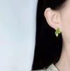 Clip para Oreja Hoja Glaseada Brote Verde Nuevo Fresco Lujo Ligero Exquisito Pendientes Joker Venta al por Mayor