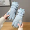 Guantes de Esquí para Mujer para Exteriores en Invierno, Cálidos y a Prueba de Frío, Forrados de Felpa, Engrosados, Cortavientos, Resistentes al Agua, Guantes de Ciclismo para Adultos