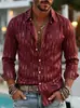 Camisa masculina de manga comprida listrada, estilo casual slim fit, top aberto da moda, europeia e americana, de vendas transfronteiriças da Amazon