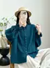 Elegante y artística camisa de gasa de algodón con mangas de encaje para mujer, nuevo estilo de otoño, moderna, rejuvenecedora, adelgazante, camisa casual al por mayor