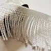 Personalizado 9.5cm Poliéster Borla Blanca al por Mayor Accesorios Textiles Encaje Decorativo para Sombrilla de Playa Cuero