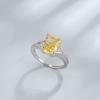 Anel de prata esterlina s925 transfronteiriço para mulheres com diamante de alto carbono incrustado à mão corte Flor de Gelo 8*10 retangular anel de açúcar joias finas
