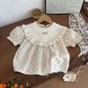 Novo Lançamento Moda Verão Elegante Camisa Bordada em Renda Novo Lançamento Top Elegante Bordado em Renda para Bebê Menina Tendência