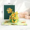 Día del Maestro Tarjeta de Felicitación Estéreo 3D Tarjeta Hecha a Mano Creativa Tarjeta de Mensaje de Bendición Tarjeta de Girasol Impresa en Color Fábrica Venta al por Mayor