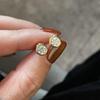 925 Prata Mosan Diamante Bolha Brincos Único 50 Pontos