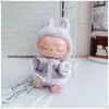 Ropa para Muñeca Labubu Ropa para Muñeca Labubu Primera, Segunda y Tercera Generación Chaqueta con Cremallera Casual de Otoño e Invierno Pantalones Sombrero