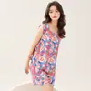 Pijama de algodón y seda para mujer, nuevo estilo de verano, conjunto de dos piezas de top sin mangas y shorts, ropa de casa de algodón artificial, conjunto fino de estilo dulce