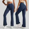 Calças Boca de Sino Juyitang de Pernas Largas, Cintura Alta, Levanta Bumbum, Aperta Barriga, Alta Elasticidade, Sem Costura Emagrecedoras para Yoga