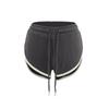 Shorts Esportivo de Verão Americano Novo Estilo com Cadarço para Mulheres, Cordão Ajustável Slim, Design de Borda Branca, Hot Pants Casuais Retos para Usar por Cima, Tendência