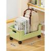 Estante para guardar mochilas escolares, carrito móvil, estante para guardar libros, artefacto, mesa de estudio para el hogar, armario lateral con polea para mochilas escolares