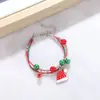 Pulseira de Sino de Rena de Natal Transfronteiriça Europeia e Americana Desenho Animado Esmalte Ajustável Papai Noel Bengala Doce Pulseira para Mulheres