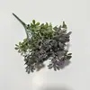 Plantas Verdes Pequenas Artificiais Transfronteiriças, Frutos de Azevinho, Decoração de Parede de Fundo para Interior e Exterior, Flores Florais para Mesa de Jantar, Flores Artificiais