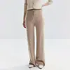 Nuevos Pantalones de Cachemir 100% Puro Otoño e Invierno para Mujer, Holgados, Versátiles, de Punto, Cintura Alta, Caída, Color Sólido, Pierna Recta, Hilo Consinee