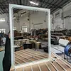 Espelho de Banheiro Estilo Francês, Vidro de Alta Definição, Espelho Anti-Embaçante, Estilo de Luxo Leve, Espelho Quadrado para Maquiagem Iluminado por LED Montado na Parede