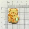 Acrílico pequeno fresco desenho animado fofo urso manteiga aplique grampo de cabelo broche fivela de sapato joia DIY acessórios material