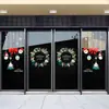 Decoración de Puerta de Tienda de Navidad 2027 Arreglo Pegatina de Vidrio Pegatina Electrostática Pegatina de Vidrio de Atmósfera Decoración de Ventana Flores de Ventana