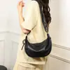 Bolso de hombro transfronterizo de cuero genuino para mujer, nuevo modelo 2026, bolso tipo 'dumpling' de gran capacidad para el día a día, bolso de hombro de moda de alta gama