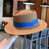 Celebridad de Internet Vacaciones de Verano Sombrilla de Playa Sombrero de Paja Tejido a Mano para Hombres y Mujeres Ala Ancha Ala Plana Sombrero de Copa Francés para Socialité